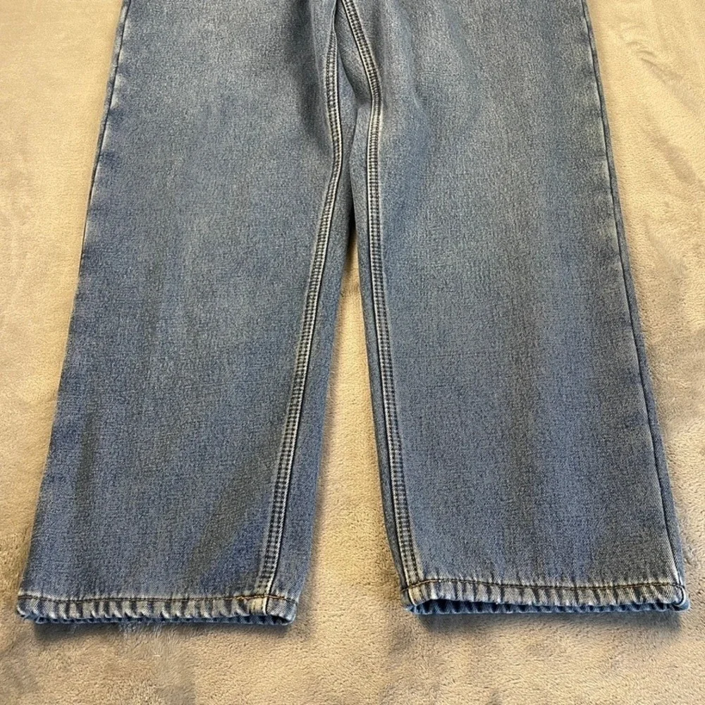 Old Mill Mens Fleece Lined Denim Jeans Blue Straight Leg 38x30 Winter Workwear